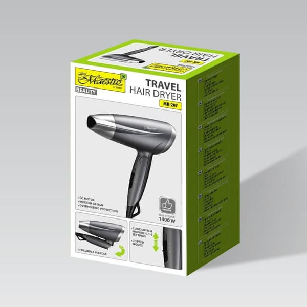 Hårtork Feel Maestro MR-207 Grafit Silvrig 1400 W