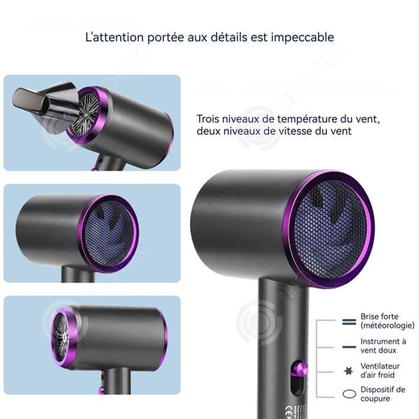 INN Hårfön 1600W 2 hastigheter 3 temperaturinställningar Parfummedesign Ljudoptimering Hårtork
