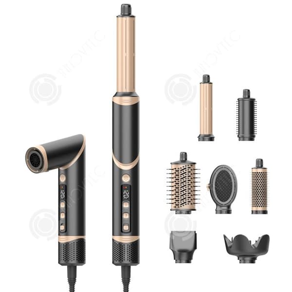 INN Fällbar Hårfön 8-i-1 1400W 3 hastigheter Temperaturkontroll med 4 inställningar Multifunktionell styling Motor 110,000RPM