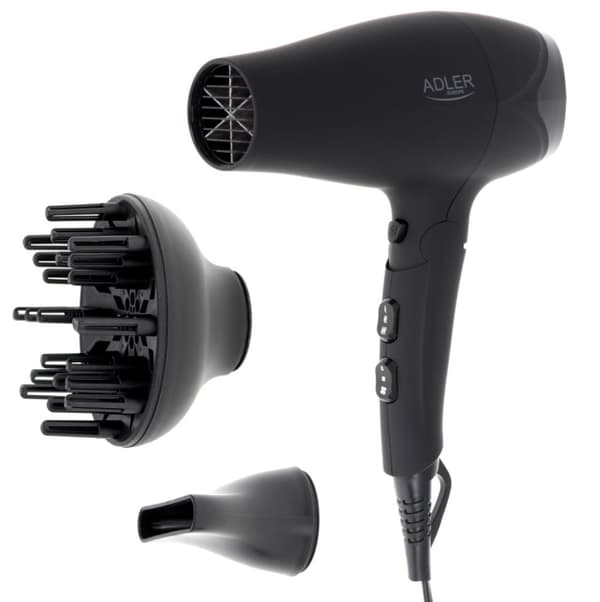 Adler AD 2267 hårtork Svart, 2500 W Svart