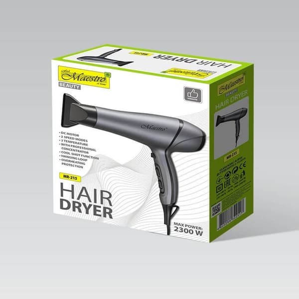 Hårtørrer Feel Maestro MR-215 Sort Grafit 2300 W