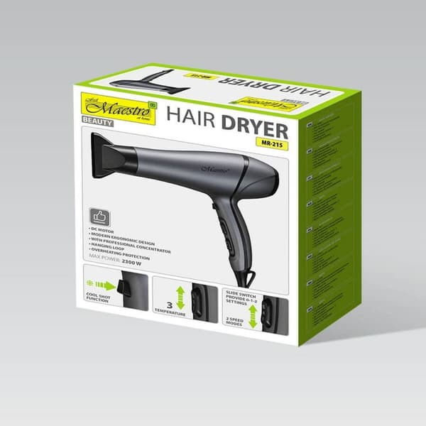 Hårtørrer Feel Maestro MR-215 Sort Grafit 2300 W