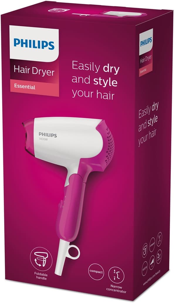 Philips DryCare BHD003/00 hårtørrer 1400 W Lyserød, Hvid