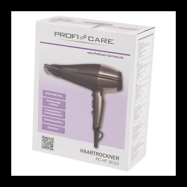 Hårtork - ProfiCare - PC-HT 3010 - Brun / Brons - 2200W - 3 Temperaturer - 2 Hastigheter