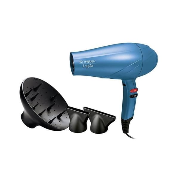 Gama A21 LEGGEROION Hårtork - 2400W - 2 hastigheter - 6 temperaturer - Blå Svart, Blå
