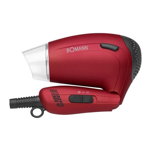 Kompakt resehårtork - BOMANN - HTD 8005 CB - 1300 Watt - Röd - Diffusor och koncentrator
