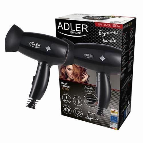 Adler AD2251 AD-2251 Hårtork, Flerfärgad, One Size Svart