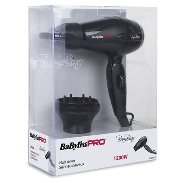 Hårtork - BaByliss PRO - BAB5510E - Resa - Bi-spänning 120-240V - 2 hastigheter och temperaturer