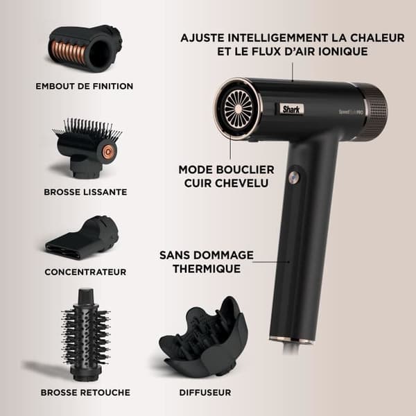 Hårfön - Shark - HD752EU - SpeedStyle Pro 5-i-1 - Diffusor Defrizz Fast - 1750 W