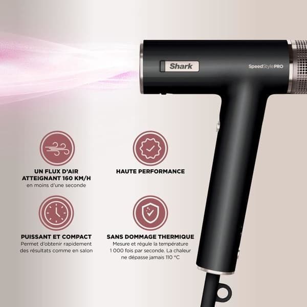 Hårfön - Shark - HD752EU - SpeedStyle Pro 5-i-1 - Diffusor Defrizz Fast - 1750 W