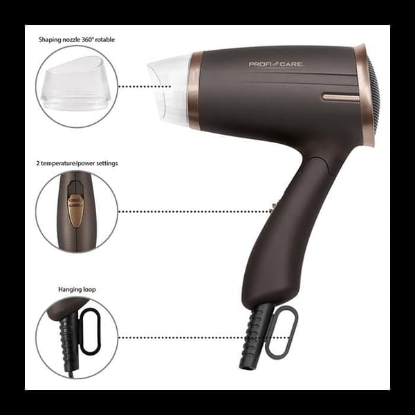 Hårfön - PROFI CARE - PC-HT 3009 - Brunt/Brons - Unisex - Vuxen