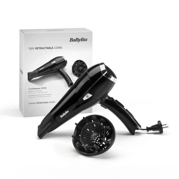 BABYLISS - Hårtork - 2000W - CordKeeper 2000 - svart - D374E