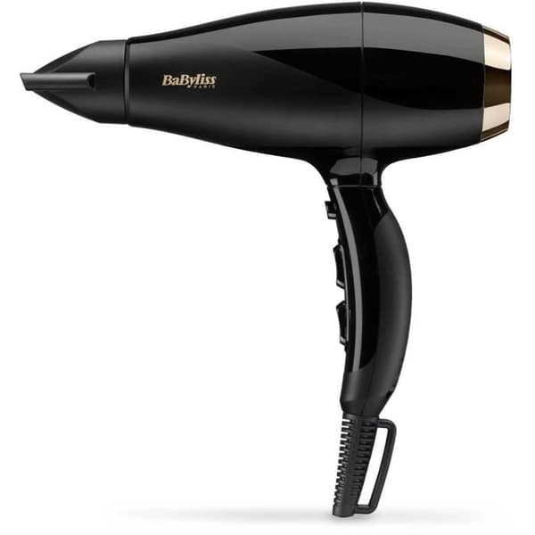 BABYLISS 6714E - Hårtork Super Pro 2300W - 3 temperaturer / 2 hastigheter - 120 km/h lufthastighet - Kalluftsknapp Svart, Guld