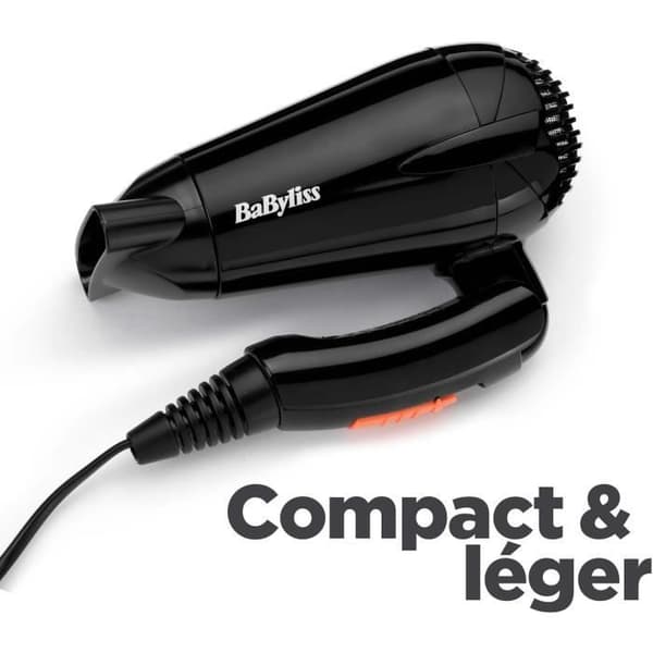 Hårtørrer - BaByliss - 5344E Travel Dry 2000 - Kompakt og letvægts med foldbart håndtag