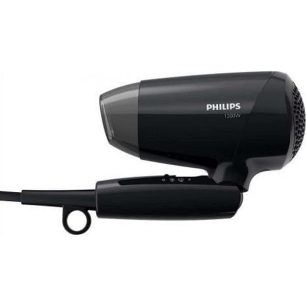 Vikbar hårtork - Philips BHC010-10 - 1200W - 3 hastigheter - 3 temperaturer - Koncentrator Svart