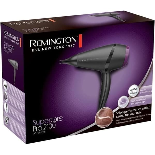 Supercare Pro 2100 REMINGTON AC7100 hårtork – 2100W – 3 temperaturer – finkoncentrator ingår