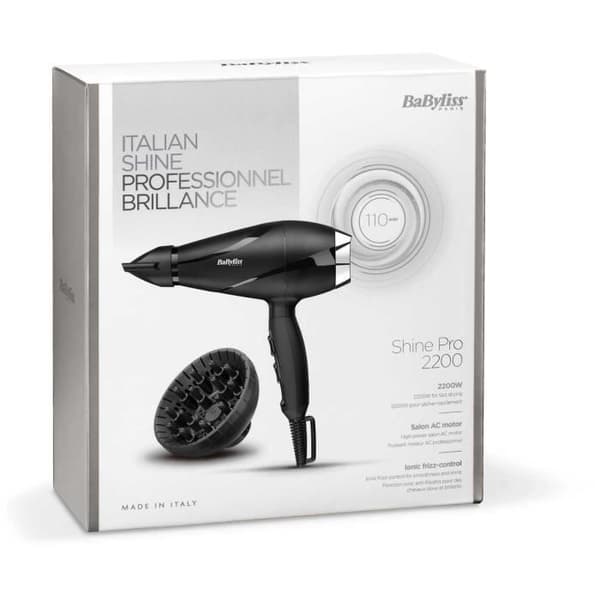 Hårtork - BaByliss - 6713DE Shine Pro 2200 - AC-motor - Tillverkad i Italien