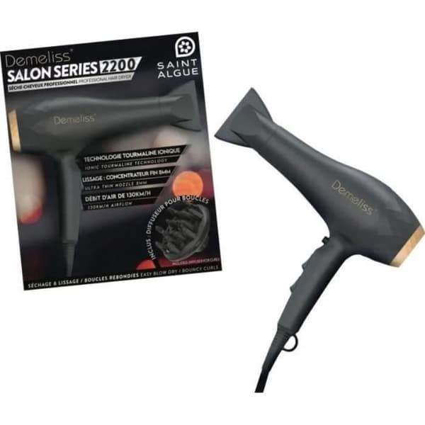 Hårtork - SAINT ALGUE - Demeliss Salon Series - Professionell motor - Koncentrator och diffusor ingår