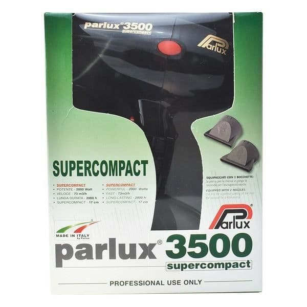 PARLUX Hårtork - 3500 Supercompact - Luftflöde 73 m3/h - 2000 W - Svart