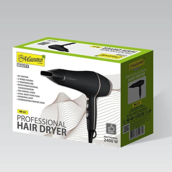 Hårtork Feel Maestro MR-221 Svart 2400 W