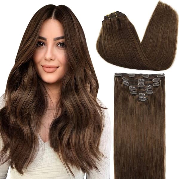 Remy Clip-on Extensions #4 Sjokolade brun 40 cm