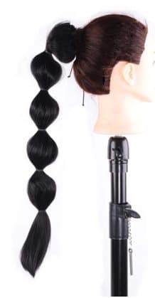 1 SVART Pom pom fläta hästsvans Hot volymlöshår Hår tillbehör NYHET! Löshår extensions