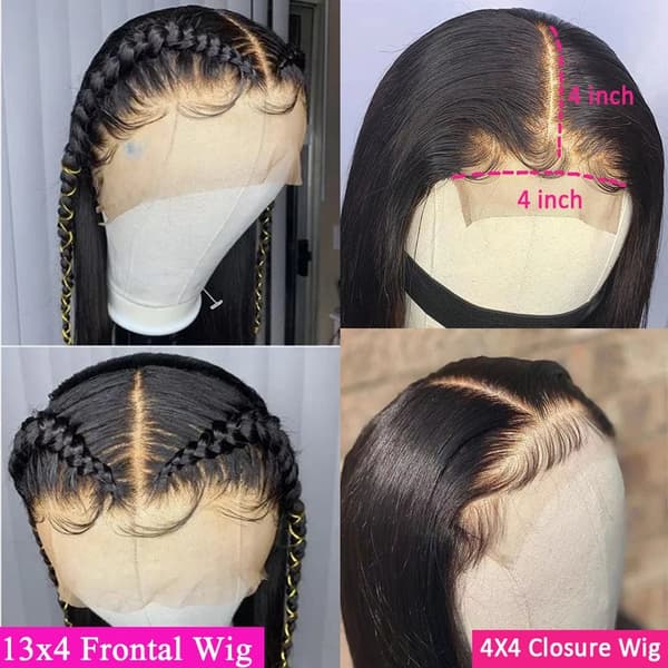 Pitkähihainen peruukki, HD-läpinäkyvä pitsi, brasilialainen suora malli, 4x4 WIG, 22 TUUMAA, 180%