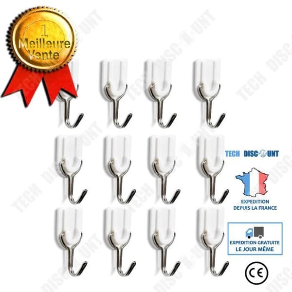 TD® Mini U-formade krokar Starka självhäftande väggkrokar Sticky Hooks Hästsko väggkrokar paket med 12