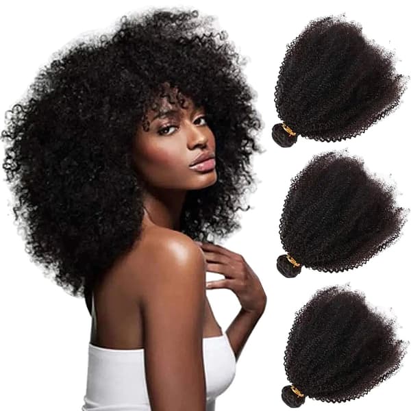 Afro Kinky Curly Hiusten Nippuja, Brasilialaiset Hiukset, 4 kpl Kuitua,4 kpl/erä, 16 16 16 16, Luonnollinen väri