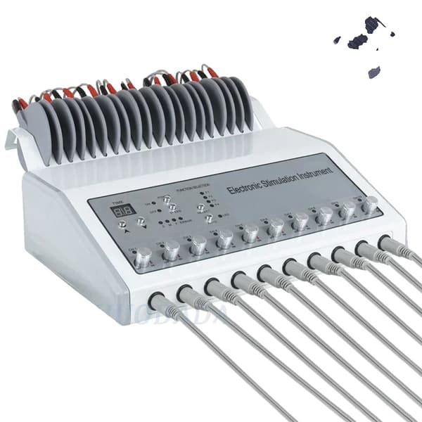 EMS Muskelstimulator, 10 kanaler, justerbar pulsfrekvens,EU STIK
