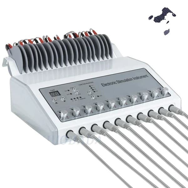 Professionel Elektrisk Muskelstimulator, 220V Spænding, 10 Kanaler Udgange,220V-EU STIK