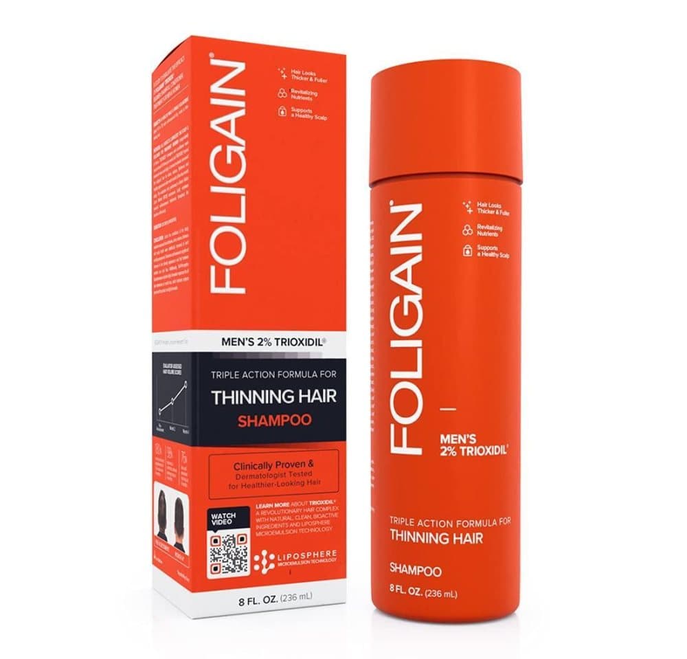 Foligain Triple Action Shampoo for tynt hår 2% Trioxide forhindrer hårtap 236ml