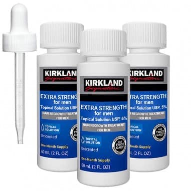 3x Kirkland  Extra Strength 5% Men Hair Regrowth 60ml Hair Loss
