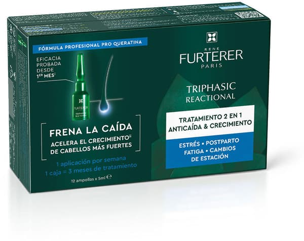 Triphasic Reaccional anti-hair loss ritual ampoules Rene Furterer 12 x 5 ml