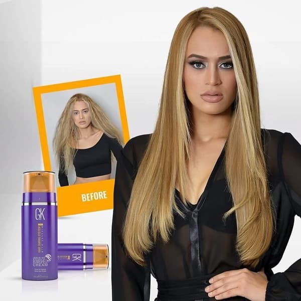 GK HAIR Global Keratin Leave In Bombshell Purple Cream (3.4 Fl Oz/100ml) Utjämnande, Fuktgivande &amp; Anti-Frizz Balsam