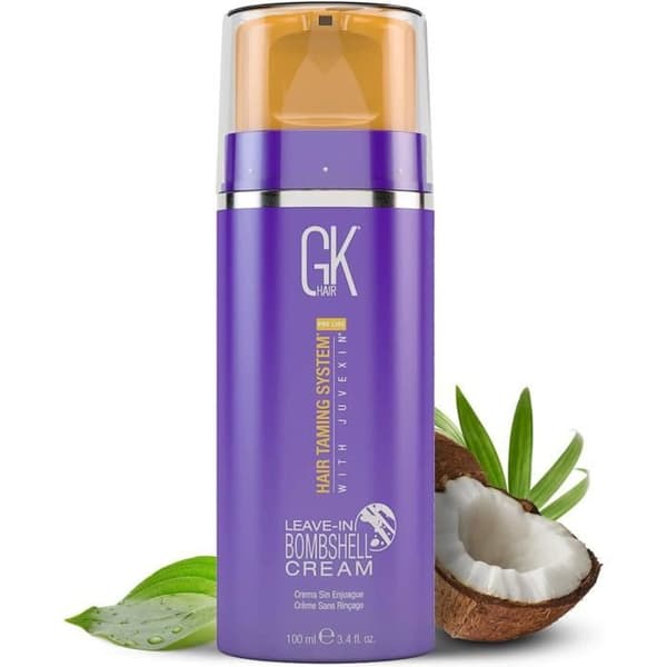 GK HAIR Global Keratin Leave In Bombshell Purple Cream (3.4 Fl Oz/100ml) Utjämnande, Fuktgivande &amp; Anti-Frizz Balsam
