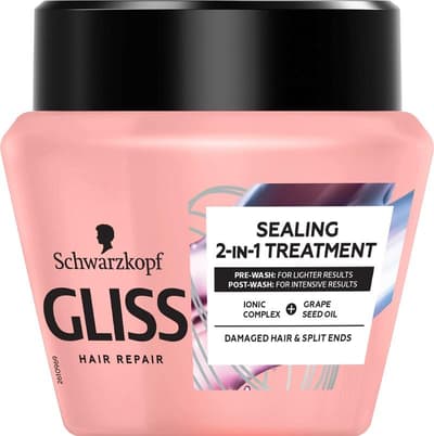 GLISS spaltede spidser Miracle Treatment Mask Sealing 2i1 limning for beskadigede hår 300ml enderne med rozdwojonymi