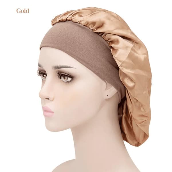 Satin Søvnhue Bonnet - 9 Forskellige Farver - Blød & Luksuriøs for at Beskytte Dit Hår