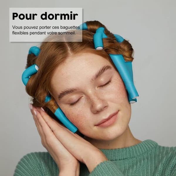 49 st 18 cm hårrullare, värmefri lock, kort, vågigt hår, frisörsalong, present