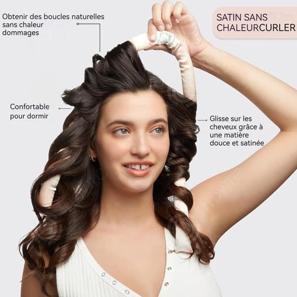 INN Heatless Curl Satin Heatless Hair Curler Set för långt hår Anti-halk Silk Curl Curlers Hårstylingsats