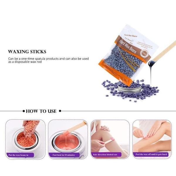 Wax Warmer Professional Kit 500ml, Wax Warmer för vaxning av hårborttagning, 20 st vaxspadar, 4 paket hårdvaxbönor