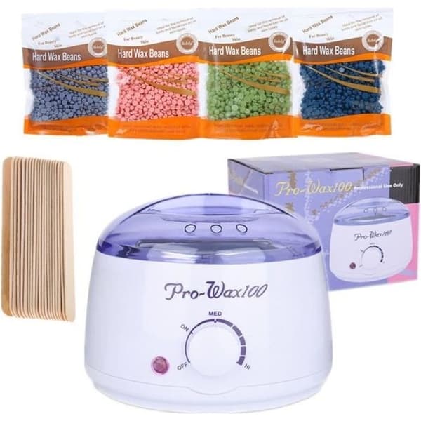 Wax Warmer Professional Kit 500ml, Wax Warmer för vaxning av hårborttagning, 20 st vaxspadar, 4 paket hårdvaxbönor
