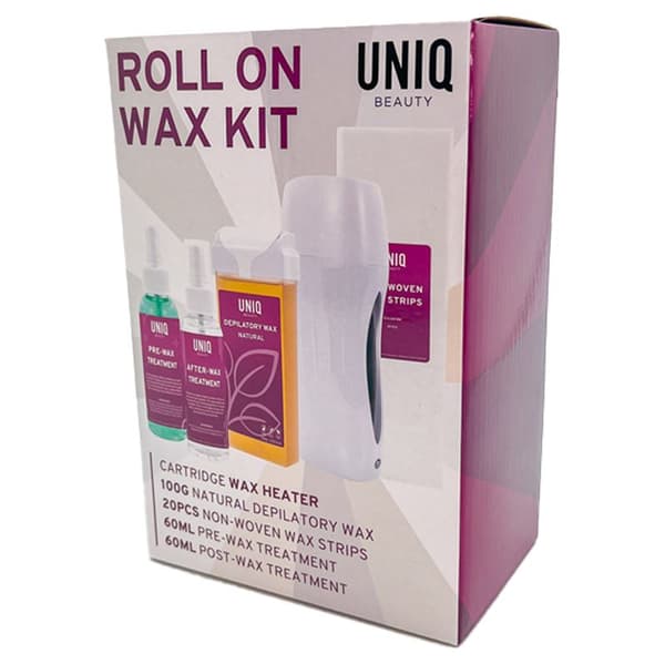 UNIQ Roll-On Vokskit – Profesjonell Hårfjerning Hjemme med Naturlig Voks og For- & Etterbehandling"