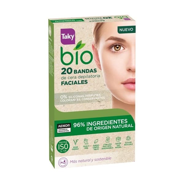 NATURLIG BIO 0% VAX ANSIKTSBEHANDLINGSSTRIPS 20 UDS