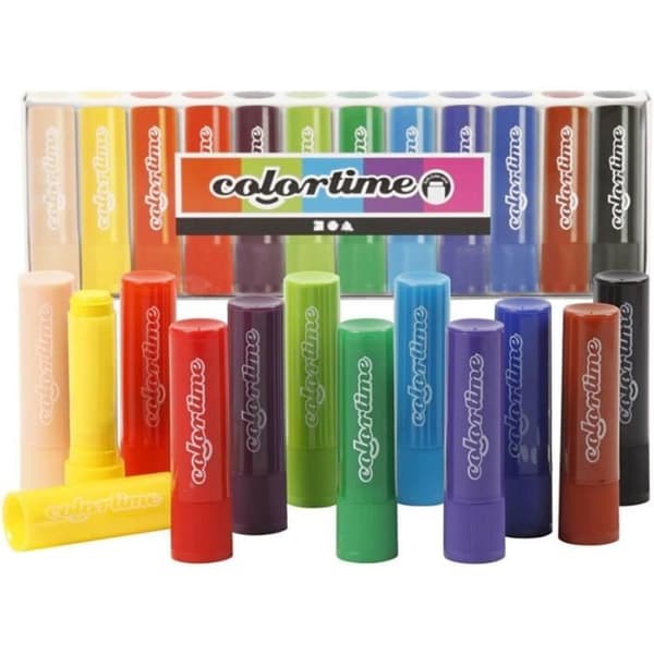 Maxi vaxkritor - Colortime - 12 st - Mjuka och släta - Mycket pigmenterade - Praktisk förpackning