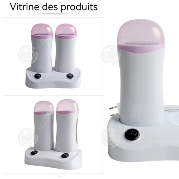 INN Vaxvärmare för dubbelvaxkapslar för kroppsvaxning, ABS-material, dubbelbehållare, vaxmaskin för hårborttagning