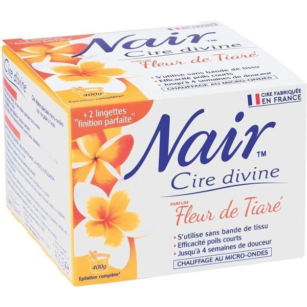 Nair - Tiaré Flower Divine Wax - Kort hår effektivitet - Långvarigt professionellt resultat - 400g