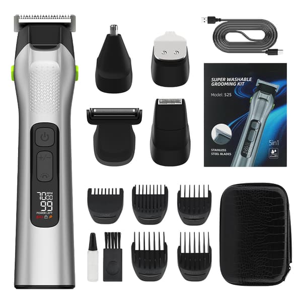 INF 5-i-1 Grooming Kit för Män med EVA Förvaringsfodral