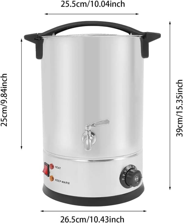 Vahaliuotin, 1800W lämmitysteho, 30-110°C lämpötila-alue,12L