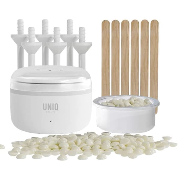 UNIQ Mini Wax Heater Kit – Hårfjerningssett for ansikt og kropp med voksperler og tilbehør
